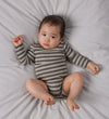 Name It Romper l/s - Rib - Noos - NbnBanio - Dusty Olive/Puur co - Name It - 68 - Rompers Lange Mouw