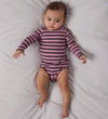 Name It Romper l/s - Rib - Noos - NbnBanio - French Roast/Purple - Name It - 50 - Rompers Lange Mouw