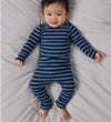 Name It Romper l/s - Rib - Noos - NbnBanio - Dark Sapphire/Blue  - Name It - 56 - Rompers Lange Mouw