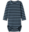 Name It Romper l/s - Rib - Noos - NbnBanio - Dark Sapphire/Blue  - Name It - 56 - Rompers Lange Mouw