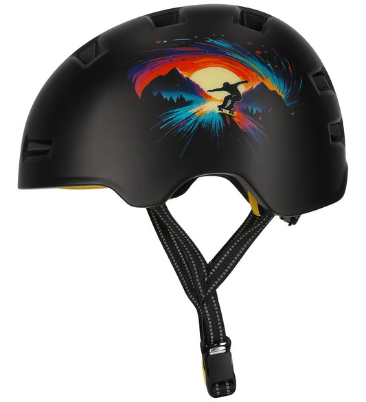 Crazy Safety Fietshelm - Rampage Skating - Black/Oranje - Crazy Safety - 54-57 cm - Fietshelmen