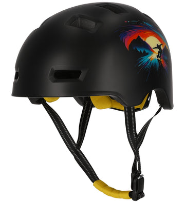Crazy Safety Fietshelm - Rampage Skating - Black/Oranje - Crazy Safety - 54-57 cm - Fietshelmen