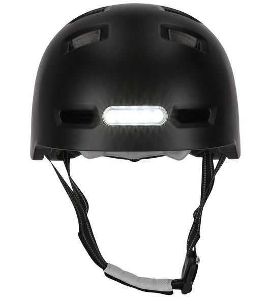 Crazy Safety Fietshelm m. Licht - Duizeligheid - Zwart - Crazy Safety - 54-57 cm - Fietshelmen