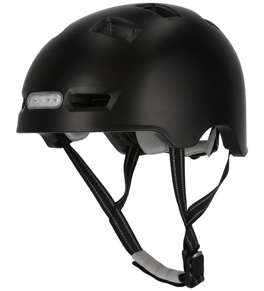 Crazy Safety Fietshelm m. Licht - Duizeligheid - Zwart - Crazy Safety - 54-57 cm - Fietshelmen