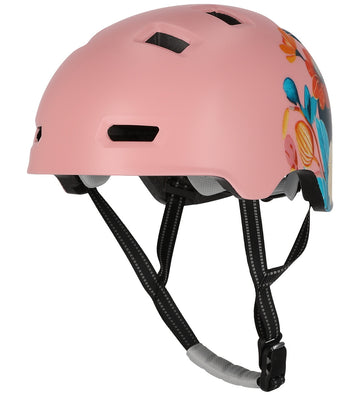 Crazy Safety Fietshelm - Rampage Flower - M - Roze - Crazy Safety - 54-57 cm - Fietshelmen