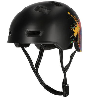 Crazy Safety Fietshelm - Rampage Splash - Oranje/Black/Yellow - Crazy Safety - 54-57 cm - Fietshelmen