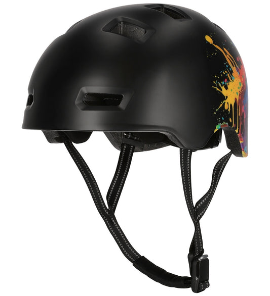 Crazy Safety Fietshelm - Rampage Splash - Oranje/Black/Yellow - Crazy Safety - 54-57 cm - Fietshelmen