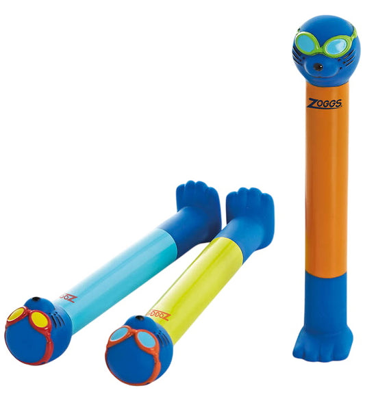 Zoggs Duikgewichten - 3-pack - Blauw/Oranje/Geel - Zoggs - OneSize - Badspeelgoed