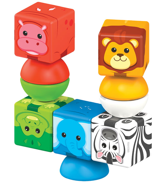 Geomag Magneetset - Blocks Stapelbaar Safari - 10 Onderdelen - Geomag - OneSize - Magnetisch speelgoed