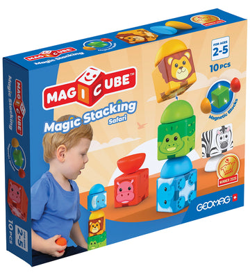 Geomag Magneetset - Blocks Stapelbaar Safari - 10 Onderdelen - Geomag - OneSize - Magnetisch speelgoed