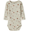 Name It Romper l/s - Rib - NbnJoppi - Amandelmelk - Name It - 68 - Rompers Lange Mouw