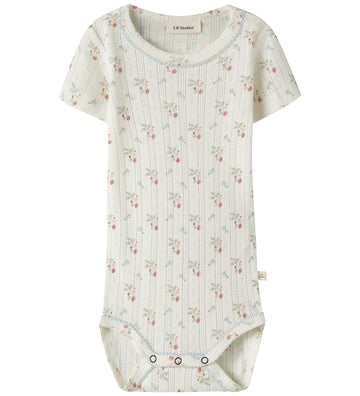 Lil Atelier Romper s/s - Duna - Katoen/Modaal - Pointelle - NbfR - Lil Atelier - 62 - Rompers Korte Mouw