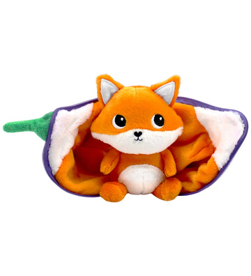 Flipetz Knuffel - De vos en de vijg - 22 cm - Paars/Oranje - Flipetz - OneSize - Knuffels