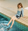 Liewood Zwembroek - Finny - UV40+ - Strand Blue Mix - Liewood - 8 jaar (128) - Zwemluiers