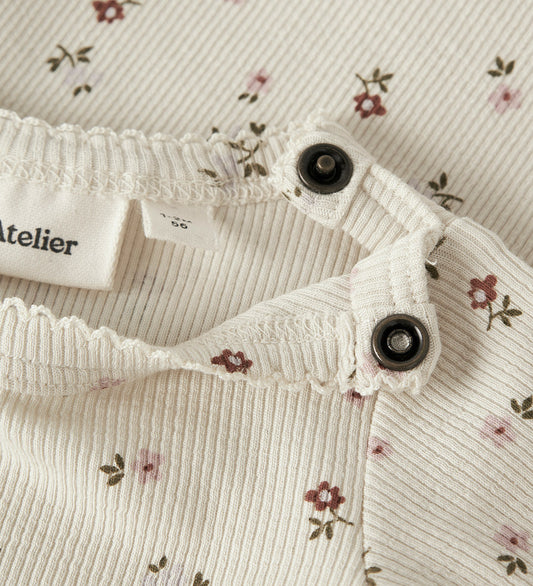 Lil Atelier Romper l/s - NbfGago - Tortelduif/Floral - Lil Atelier - 1 jaar (80) - Rompers Lange Mouw
