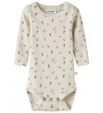 Lil Atelier Romper l/s - NbfGago - Tortelduif/Floral - Lil Atelier - 1 jaar (80) - Rompers Lange Mouw