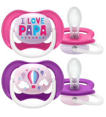 Philips Avent Fopspenen - 2-pack - Ultra Air - Roze/Paars m. Pri - Philips Avent - OneSize - Fopspenen