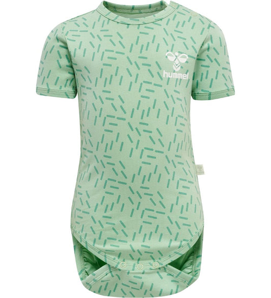 Hummel Romper s/s - hmlRiver - Vergrijsd Jade - Hummel - 74 - Rompers Korte Mouw