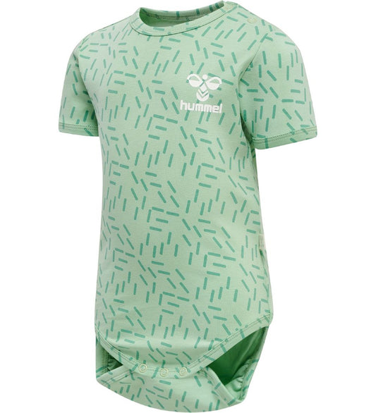 Hummel Romper s/s - hmlRiver - Vergrijsd Jade - Hummel - 1 jaar (80) - Rompers Korte Mouw