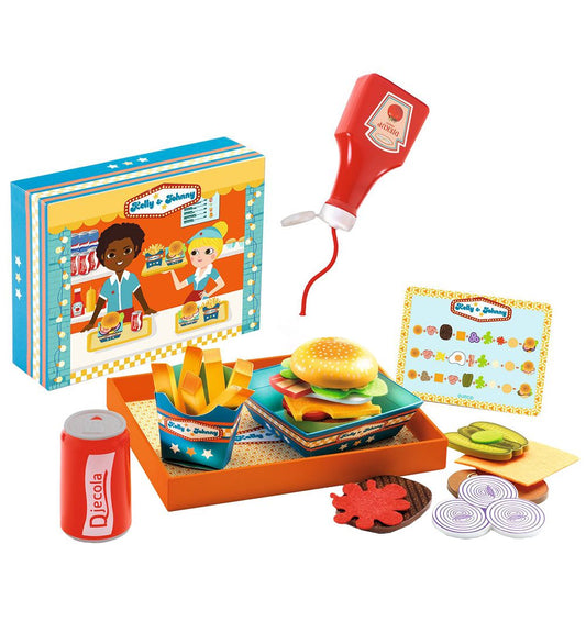 Djeco Speelgoed - Hout - Burgermenu - Djeco - OneSize - Speelgoedeten