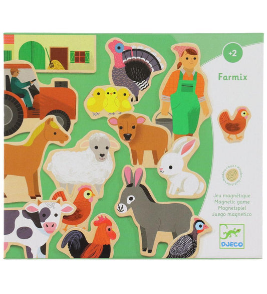 Djeco Magnetisch Bordspel - 24 Bakstenen - Farmix - Djeco - OneSize - Magnetisch speelgoed