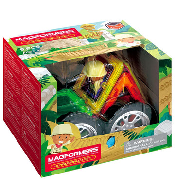 Magformers Magneetset - 9 stk - Jungle Rally - Magformers - OneSize - Magnetisch speelgoed