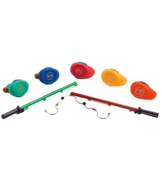 Djeco Visspel - Regenboogkleurig Rubber Bad Eendjes - Djeco - OneSize - Badspeelgoed