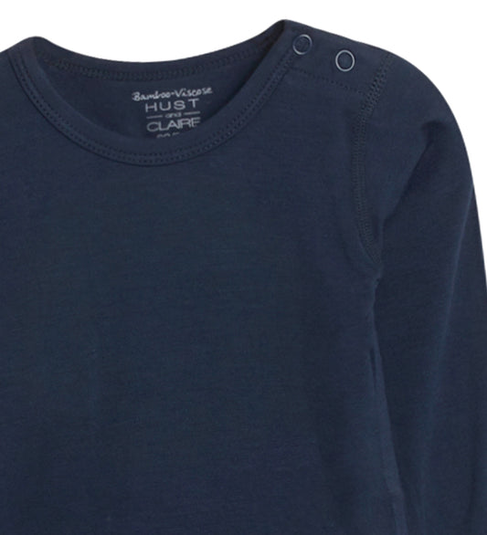 Hust and Claire Romper l/s - Buller - Bamboe - Navy - Hust and Claire - 56 - Rompers Lange Mouw