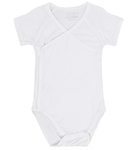 Hust and Claire Romper s/s - Broodje - Bamboe - Wit - Hust and Claire - 74 - Rompers Korte Mouw
