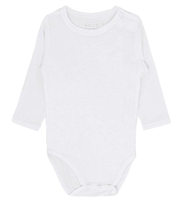 Hust and Claire Romper l/s - Buller - Bamboe - Wit - Hust and Claire - 56 - Rompers Lange Mouw