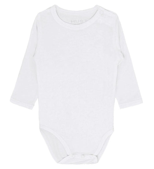 Hust and Claire Romper l/s - Buller - Bamboe - Wit - Hust and Claire - 56 - Rompers Lange Mouw