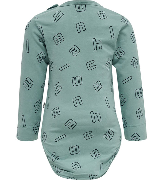 Hummel Romper l/s - hmlAthene - Mineraal Blue - Hummel - 1 jaar (80) - Rompers Lange Mouw