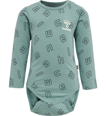 Hummel Romper l/s - hmlAthene - Mineraal Blue - Hummel - 1 jaar (80) - Rompers Lange Mouw