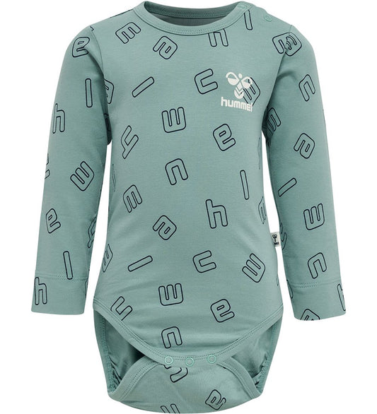 Hummel Romper l/s - hmlAthene - Mineraal Blue - Hummel - 1 jaar (80) - Rompers Lange Mouw
