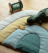 Sebra Strikket Speelmat - Regenboog - 130x85 - Dusty Green - Sebra - OneSize - Speelmaten