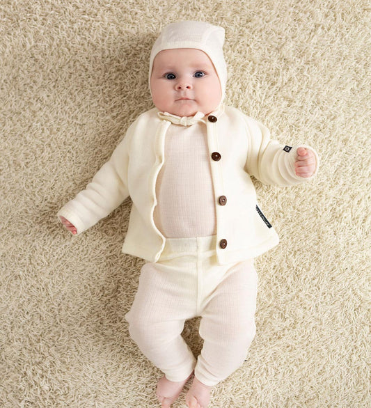 Smallstuff Babymuts - Wol - Off White - Smallstuff - 62/68 - Babymutsen