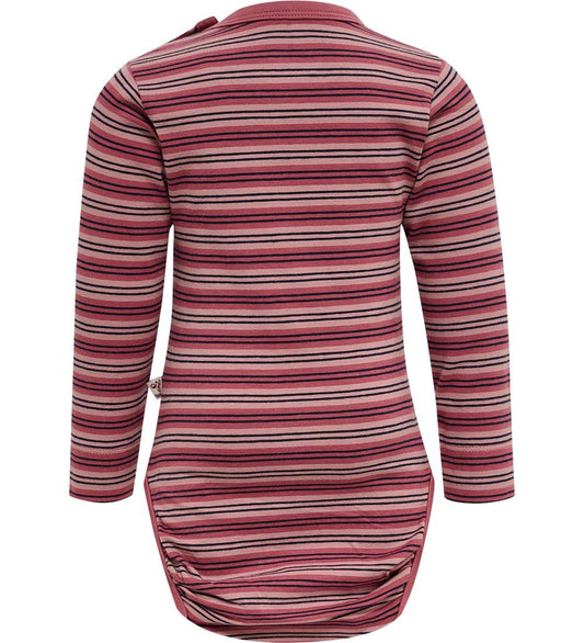 Hummel Romper l/s - HmlUnited - Streep - Woodrose - Hummel - 62 - Rompers Lange Mouw