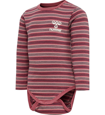 Hummel Romper l/s - HmlUnited - Streep - Woodrose - Hummel - 62 - Rompers Lange Mouw