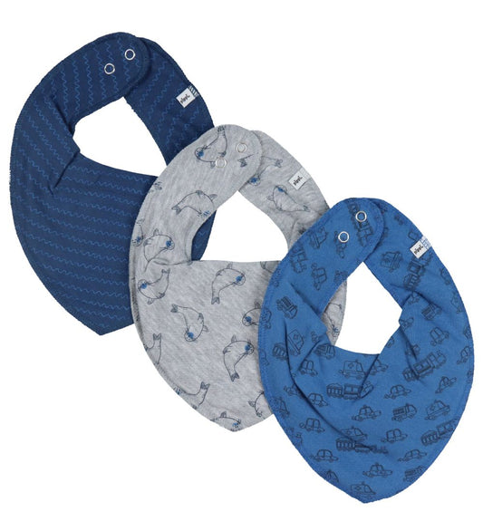 Pippi Baby Kwijlslabbetje - 3-pack - Vallarta Blue - Pippi Baby - OneSize - Kwijlsjaaltjes