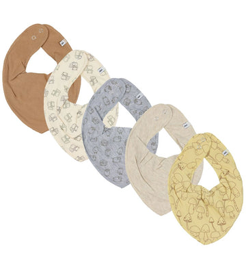 Pippi Baby Kwijlslabbetje - 5-pack - Straw - Pippi Baby - OneSize - Kwijlsjaaltjes