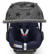 Dooky Zonnenscherm - Universeel - UV50+ - Grey Sterren - Dooky - OneSize - Zonnenscherm voor kinderwagens