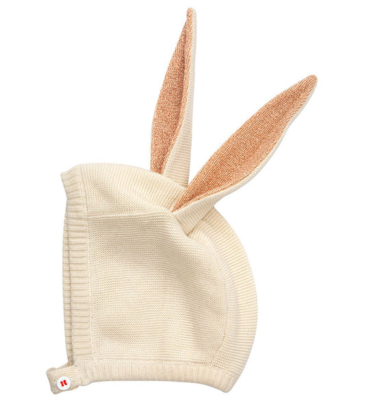 Meri Meri Babymuts - Peach Bunny Baby Bonnet - Meri Meri - OneSize - Babymutsen