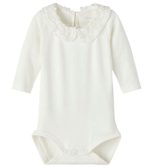 Name It Romper l/s - Noos - NbfTylla - White Alyssum - Name It - 62 - Rompers Lange Mouw