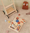 Kids Concept Loopwagen - Edvin - Hout/Blauw - Kids Concept - OneSize - Loopwagens