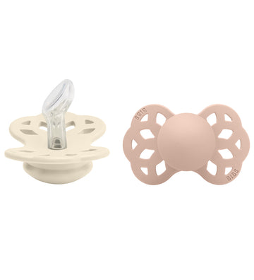 BIBS Infinity Fopspenen - 2-pack - Maat 1 - Anatomisch - Ivory/B - BIBS - 0-6 mnd - Fopspenen