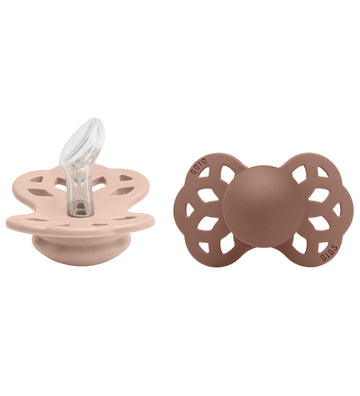 BIBS Infinity Fopspenen - 2-pack - Maat 1 - Anatomisch - Blush/W - BIBS - 0-6 mnd - Fopspenen