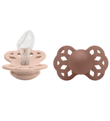 BIBS Infinity Fopspenen - 2-pack - Maat 2 - Anatomisch - Blush/W - BIBS - 6-18 mnd - Fopspenen
