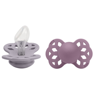 BIBS Infinity Fopspenen - 2-pack - Maat 2 - Anatomisch - Grey/Ma - BIBS - 6-18 mnd - Fopspenen
