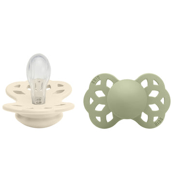 BIBS Infinity Fopspenen - 2-pack - Maat 1 - Symmetrisch - Ivory/ - BIBS - 0-6 mnd - Fopspenen