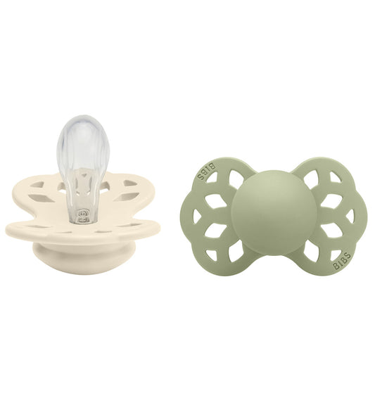 BIBS Infinity Fopspenen - 2-pack - Maat 1 - Symmetrisch - Ivory/ - BIBS - 0-6 mnd - Fopspenen